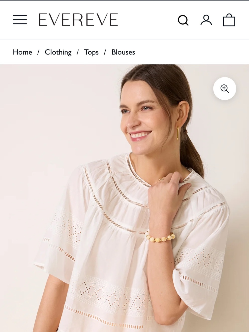 Evereve Arie Cutwork Blouse still on line